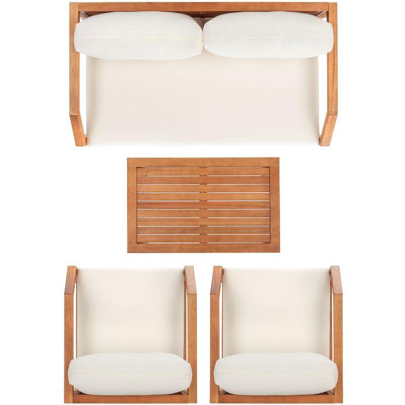 Dren 4 Piece Living Set - Indoor/Outdoor - PAT7067 - Natural/Beige - Safavieh