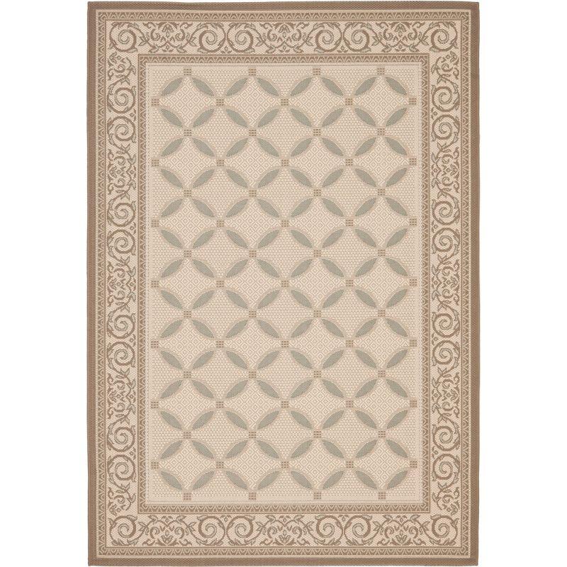Courtyard CY7107 Power Loomed Indoor/Outdoor Area Rug - Beige/Dark Beig - 5'3"x7'7" - Safavieh.
