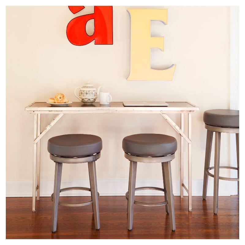 2pc 24" Linden Swivel Counter Height Barstools Gray - angelo:HOME