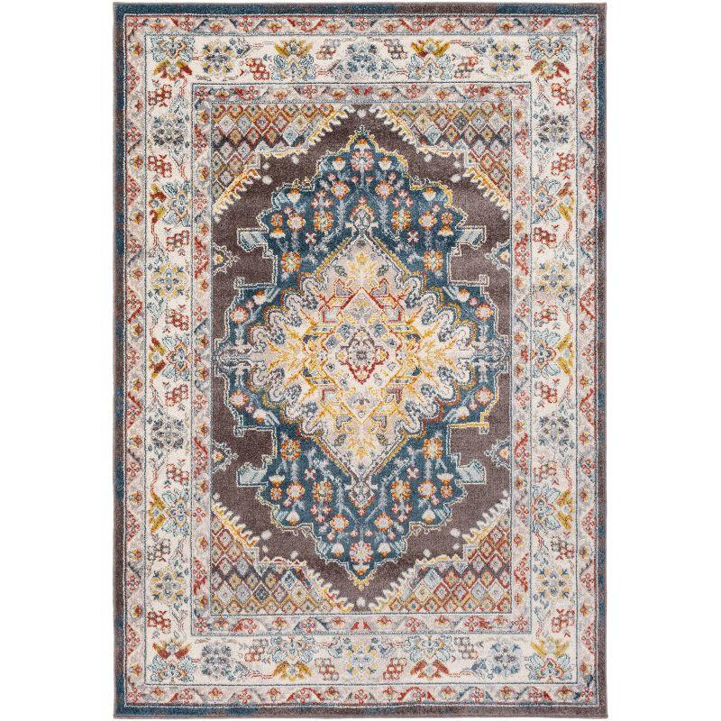 Reversible Easy Care Blue Synthetic 5'3" x 7'3" Rug