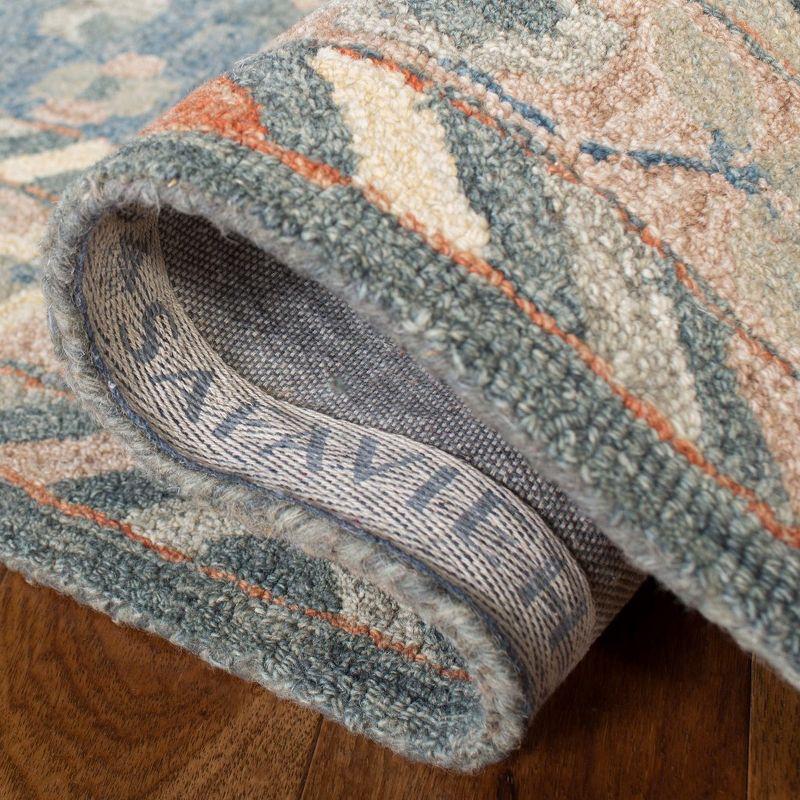 Aspen APN123 Hand Tufted Area Rug - Blue/Rust - 2'3"x5' - Safavieh..