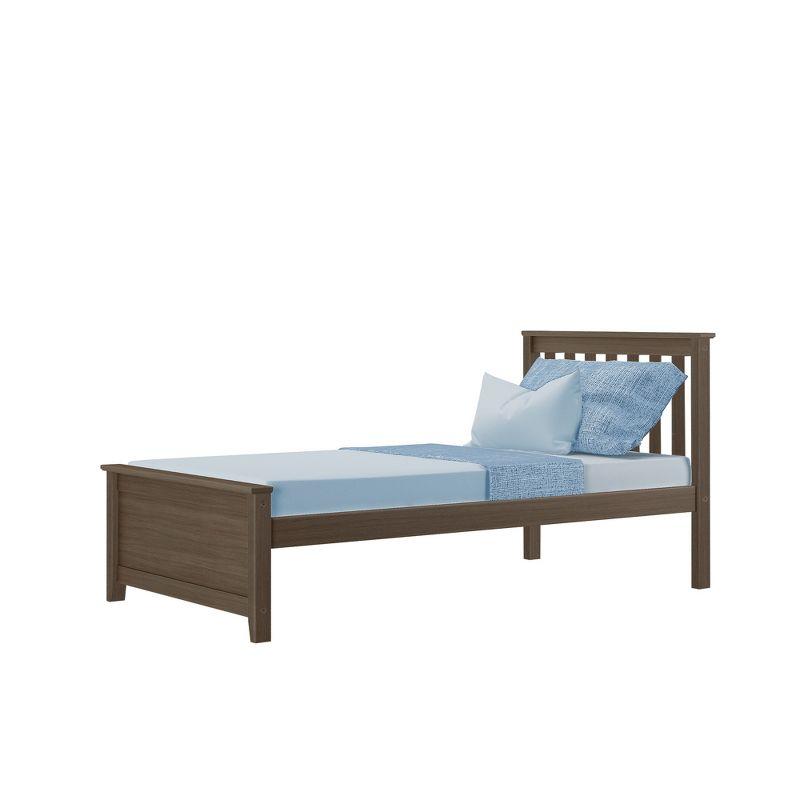 Max & Lily Twin Bed Frame with Headboard, Solid Wood Platform Bed for Kids, Clay