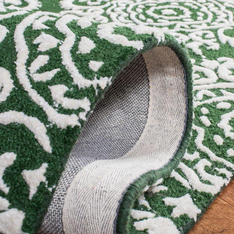 Chatham Green and Ivory Hand-Tufted Wool Square Rug