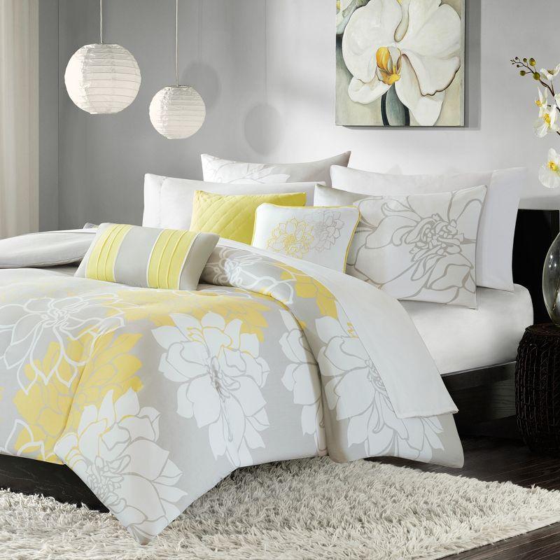 Lola Cotton Sateen Floral Duvet Cover Set