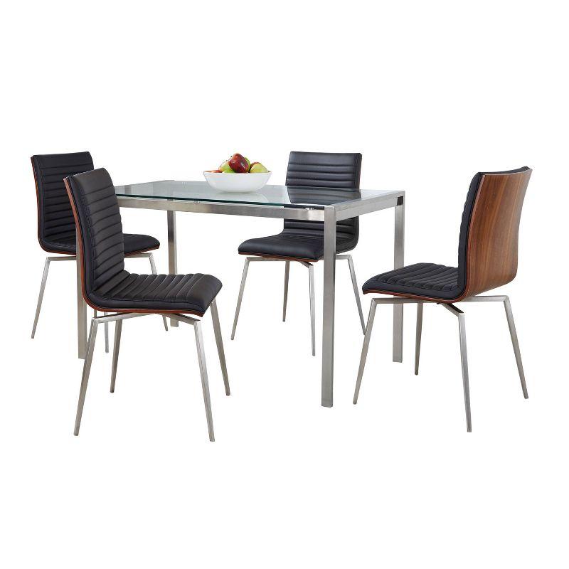 Fuji-Mason 4 - Person Glass Top Four Leg Dining Set