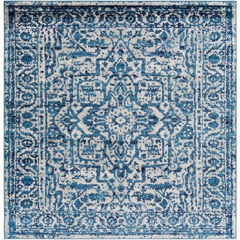 Mark & Day Emma 6'7"x6'7" Square Woven Indoor Area Rugs Sky Blue