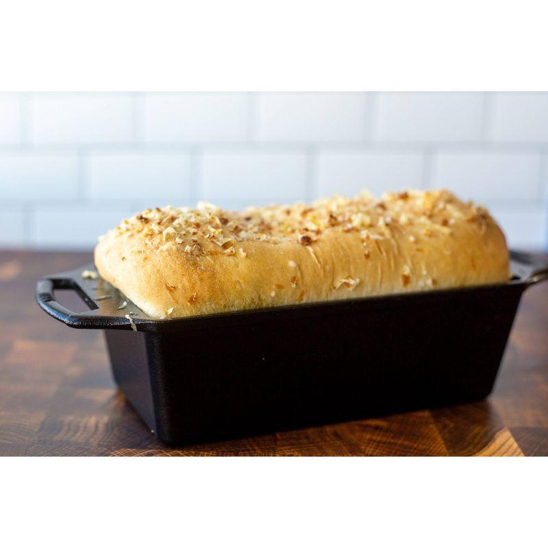 Lodge Cast Iron Loaf Pan Black: Rectangle Bread Pan, Oven & Grill Safe, Hand Wash, 12" x 4.69", 3.78 lbs