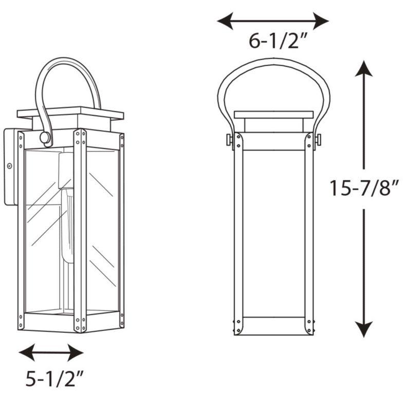 Progress Lighting Union Square 1-Light Outdoor Wall Lantern in Stainless Steel with Clear Glass Panels