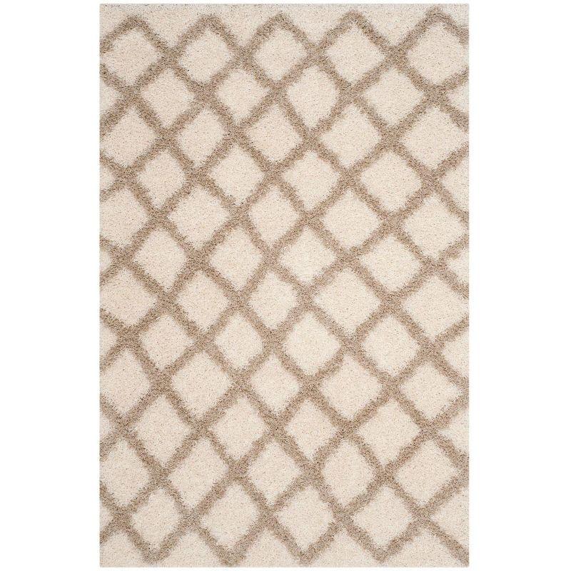 Dallas Shag SGD258 Power Loomed Indoor Area Rug - Ivory/Beige - 5'1"x7'6" - Safavieh.