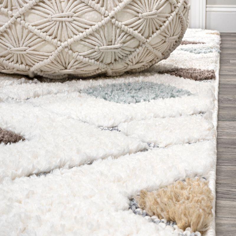3' x 5' Astrid Retro Trellis High-Low Area Rug, Multi/Cream - JONATHAN Y