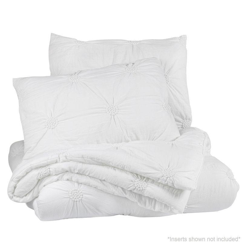 Swift Home Supreme Microfiber Floral Pintuck Microfiber 3-Piece Comforter Set