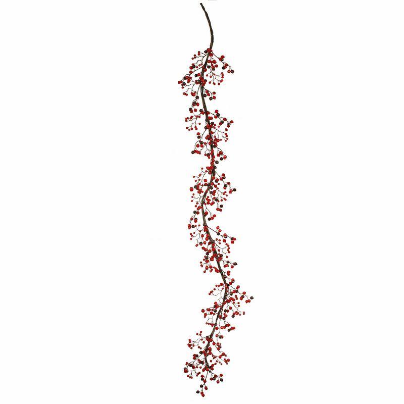 Vickerman 37" Weather-Resistant Red-Burgundy Mixed Berry Outdoor Garland