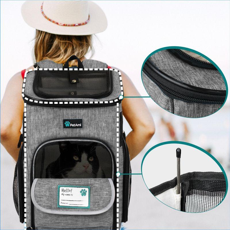 PetAmi Dog Backpack Carrier, Airline Approved Cat Backpacks Carrying Pet Back Pack, Ventilated Soft Sided Bookbag Travel Hiking Camping