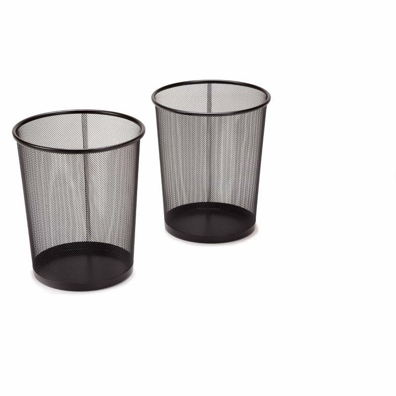 Seville Classics Mesh Trash Can, Waste Paper Basket, Round (Set of 2)
