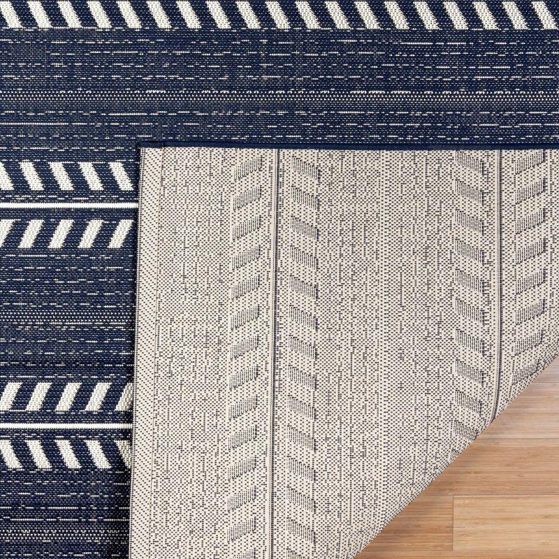 Gertmenian Paseo Moran Stripe Bohemian Striped Flatweave Indoor Outdoor Area Rug