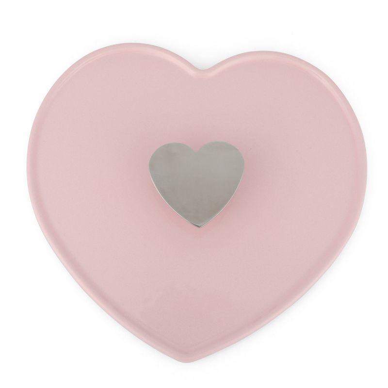 Martha Stewart Heart Shaped 2qt Dutch Oven Pink: Enamel Surface, Oven-Safe, Gas & Electric Compatible, 9.5 lbs