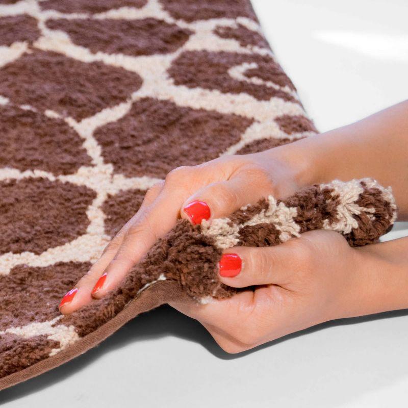 2pc Safari Bath Rug Set Brown/Beige - Chesapeake Merchandising: Giraffe Pattern, Cotton, Machine Made, Tufted