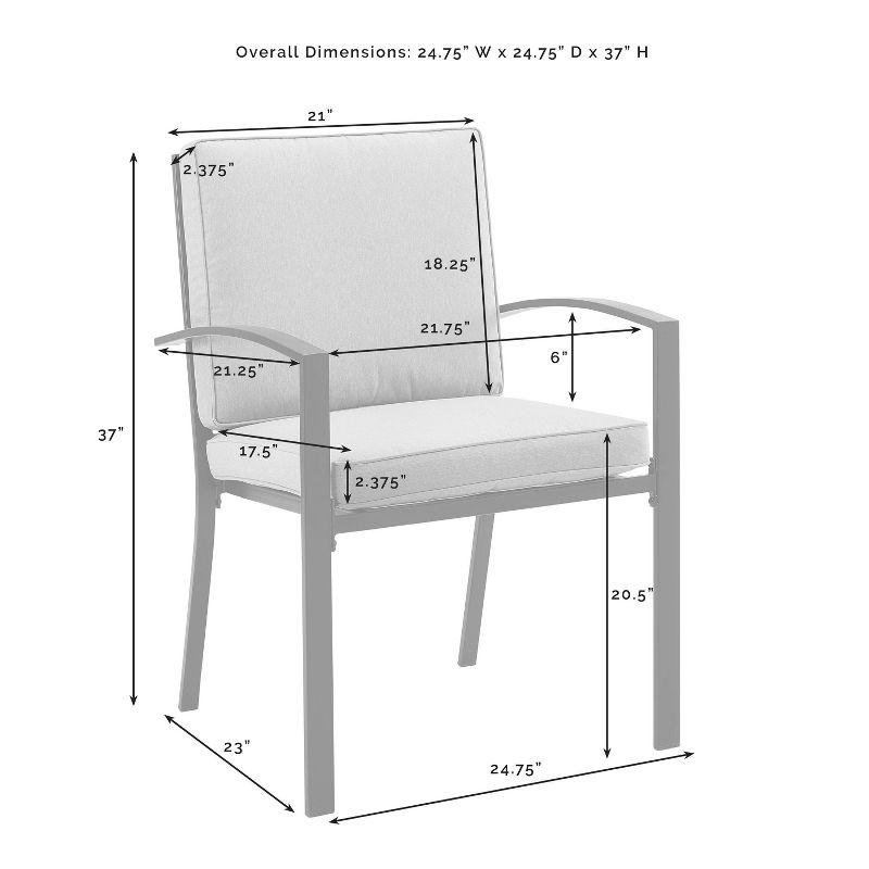 Kaplan 2pk Outdoor Dining Chair Oatmeal/Oil Rubbed Bronze - Crosley