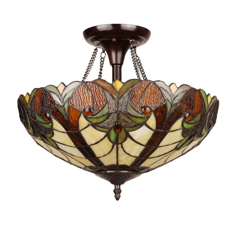 Chloe Lighting Liason Victorian-Style 2-Light Ceiling Semi-Flush Mount 16" Wide