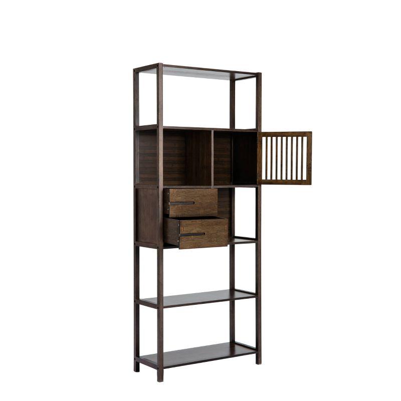 Selma Bamboo Bookcase Right Facing Spindle Cabinet - Boraam