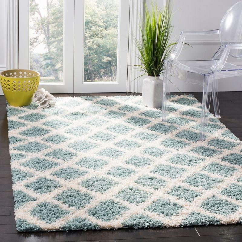 Dallas Shag SGD258 Power Loomed Indoor Accent Rug - Seafoam/Ivory - 3'x5' - Safavieh.