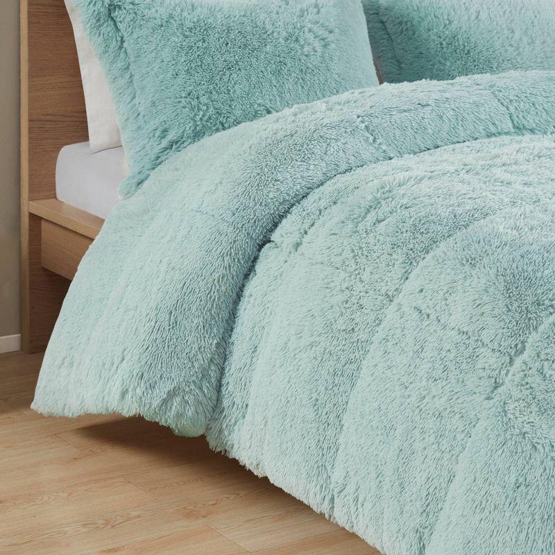 Intelligent Design Leena Shaggy Long Faux Fur Comforter Mini Set