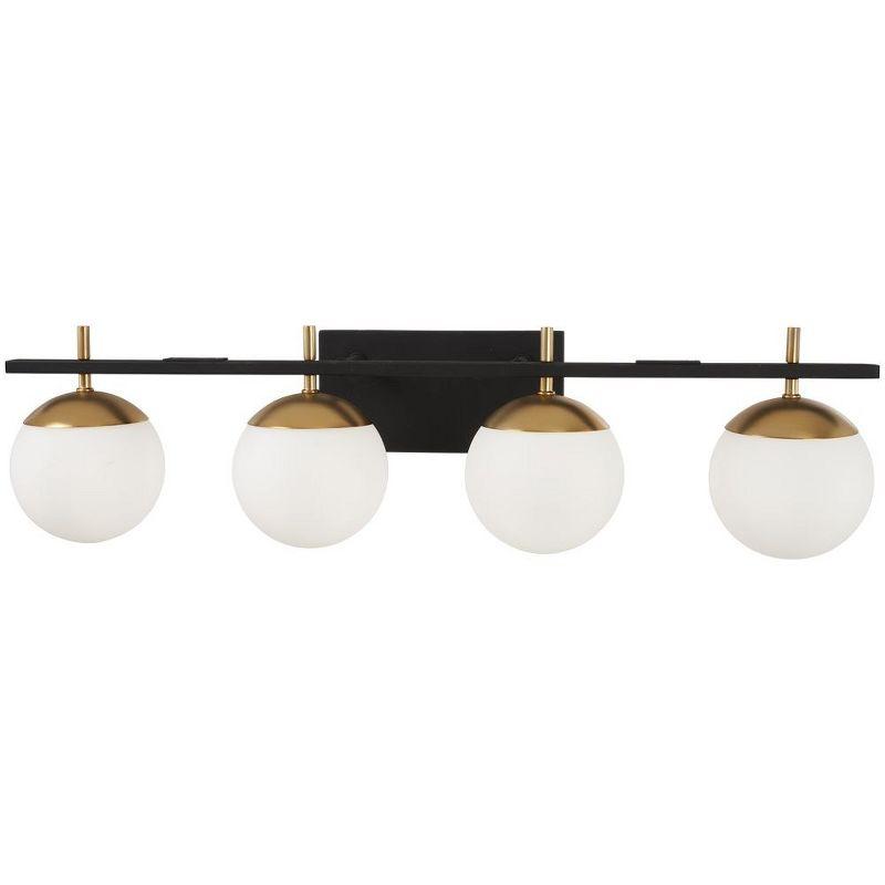 George Kovacs Lighting Alluria 4 - Light Vanity in  Weathered Black W/Autumn Gold