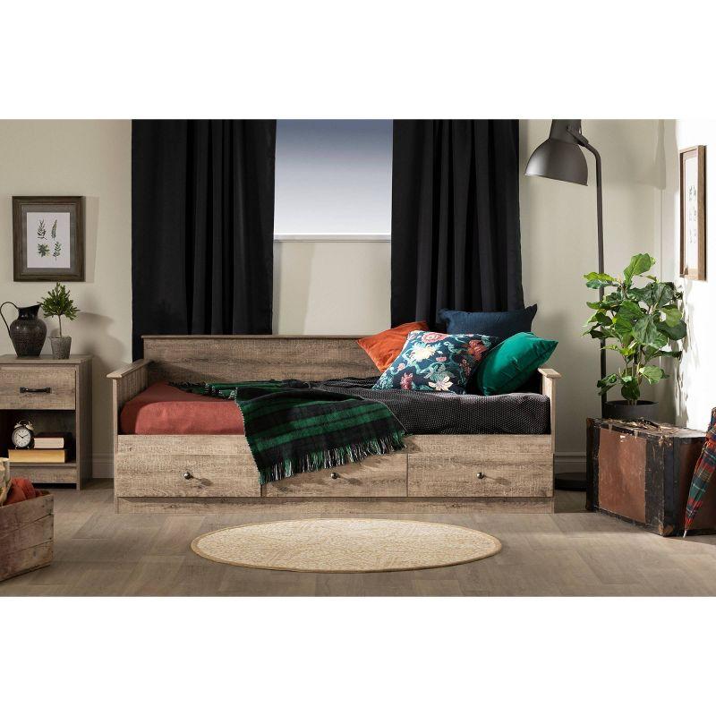 Twin Weathered Oak Daybed with 3 Storage Drawers