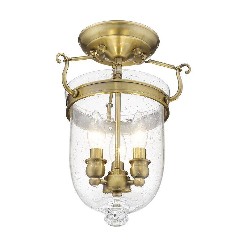 Livex Lighting Jefferson 3 - Light Flush Mount in  Antique Brass