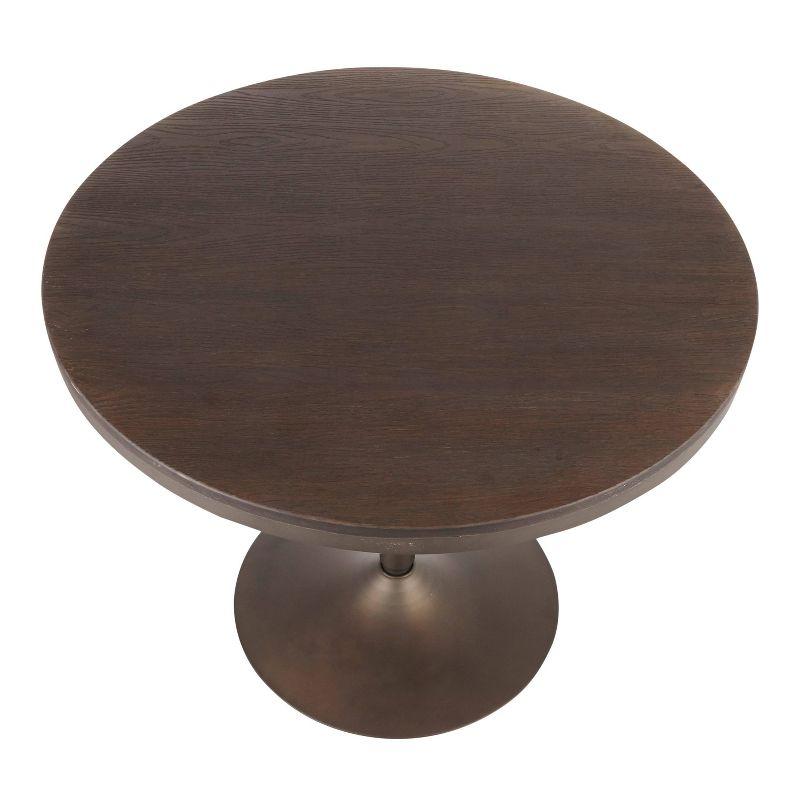 36" Gray and Brown Reclaimed Wood Round Dining Table