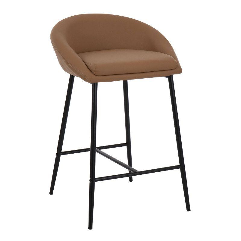 Glam Upholstered 31.25'' Counter Stool with Metal Frame