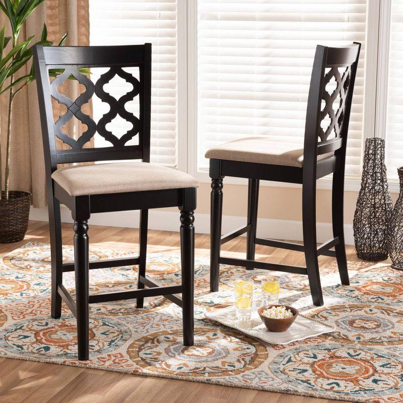 2pc Ramiro Wood Counter Height Barstools - Baxton Studio