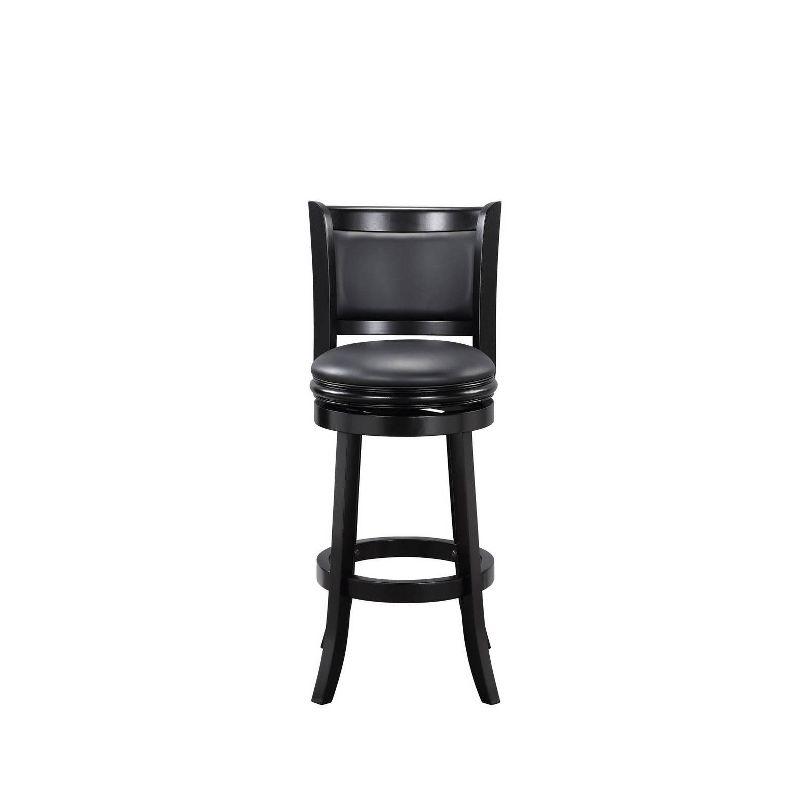 Augusta 29" Black Faux Leather Swivel Wood Bar Stool