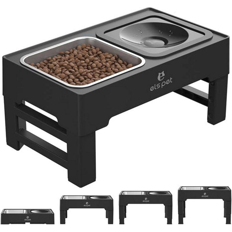 Els Pet Elevated Stainless Steel Feeding Station with Dual Bowls