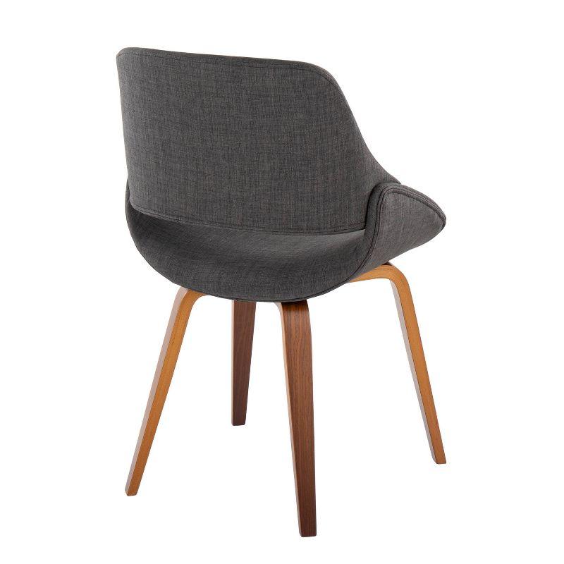 Set of 2 Fabrico Dining Chairs Walnut/Charcoal: LumiSource, Modern Kitchen Seating, Contoured Back
