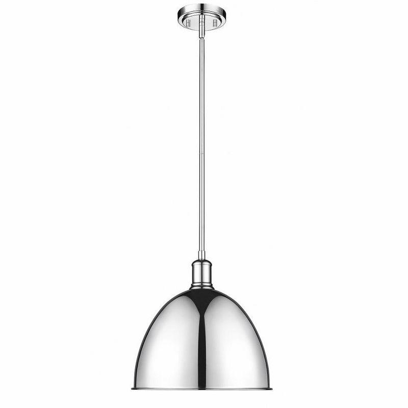 Sawyer Chrome Bell-Shaped Indoor/Outdoor 12.5" Pendant Light