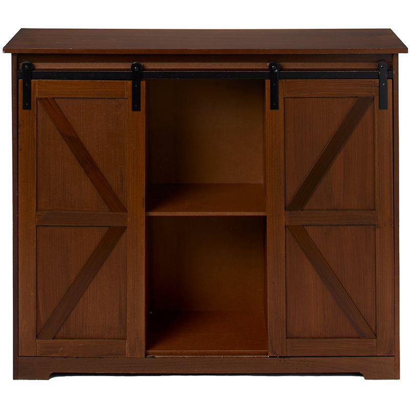 The Lakeside Collection Barn Door-Style Buffet Cabinets - Rustic Wood