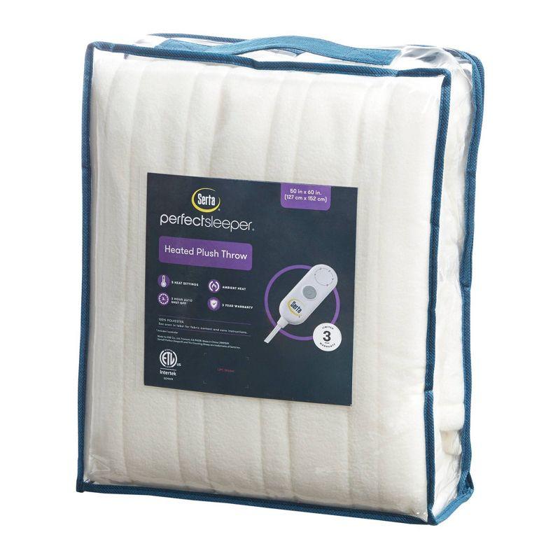 Cozy Ivory 50"x60" Fleece to Sherpa Electric Heated Throw