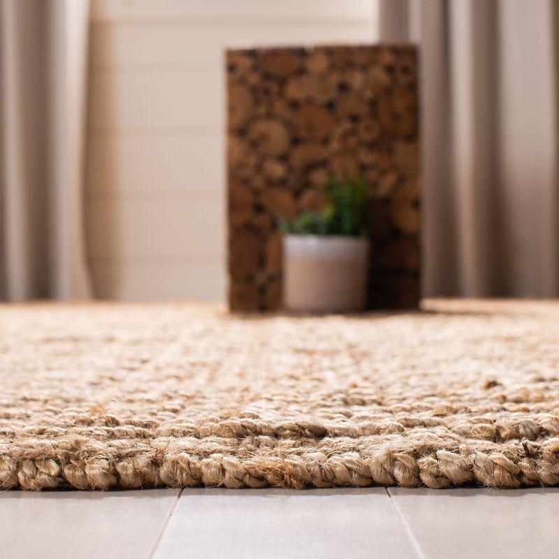 Handmade Beige Jute Cotton Seagrass 3' Square Rug