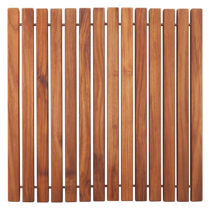 Nordic Teak 19.6" x 19.6" Oiled Shower and Bath String Mat - Brown