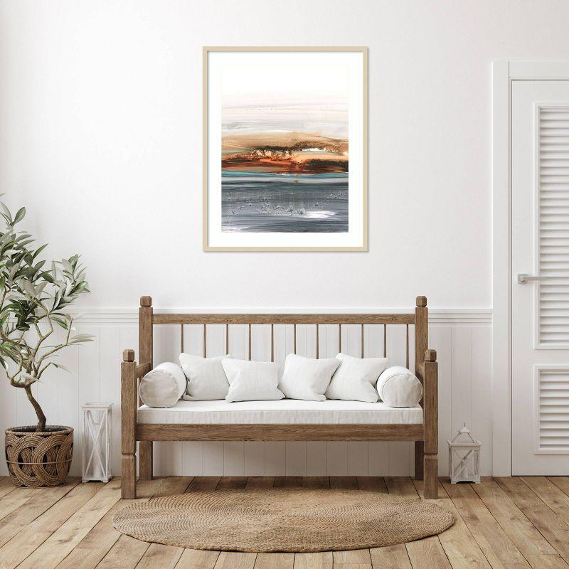 Sienna Dunes II 33"x41" Natural Framed Abstract Wall Art