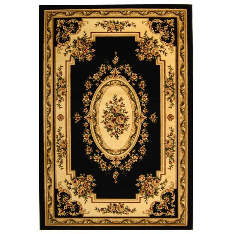 Lyndhurst LNH218 Power Loomed Area Rug - Black/Ivory - 5'3"x7'6" - Safavieh