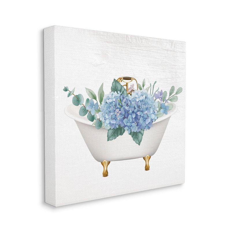 Stupell Industries Chic Bathtub Hydrangea Blossoms Canvas Wall Art