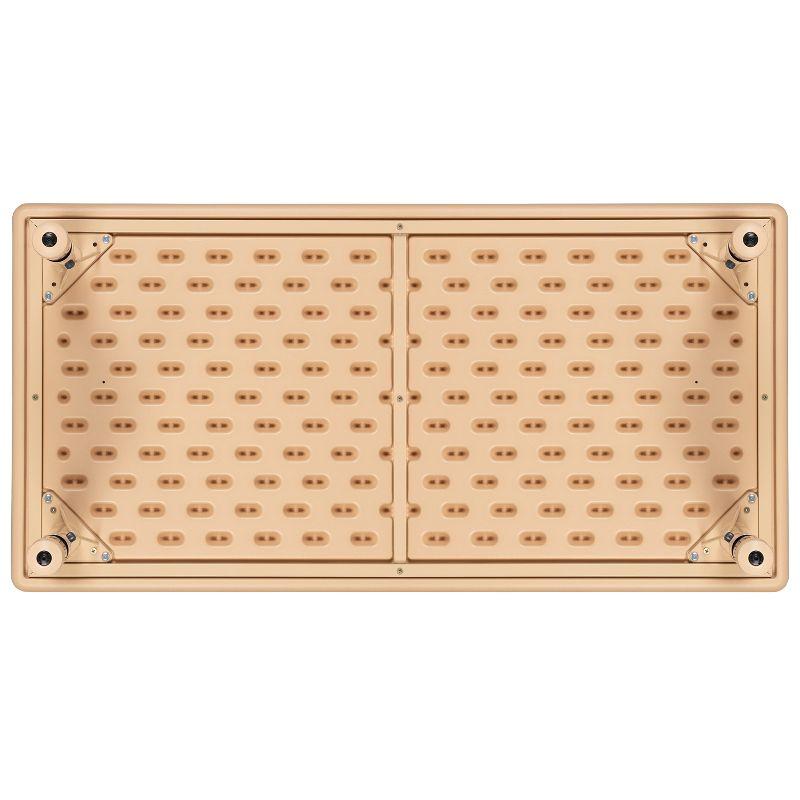 Emma and Oliver 24"W x 48"L Natural Plastic Adjustable Activity Table - School Table for 6
