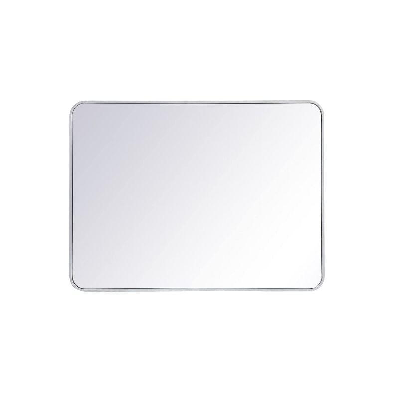 Elegant Lighting Soft corner metal rectangular mirror 30x40 inch in Silver