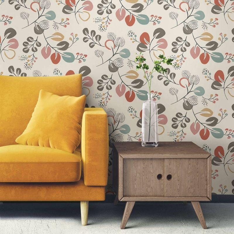 Astrilde Multicolor Botanical Peel and Stick Wallpaper