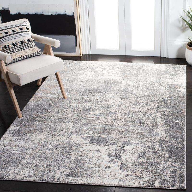 Aston ASN705 Power Loomed Indoor Accent Rug - Grey/Ivory - 4'x6' - Safavieh