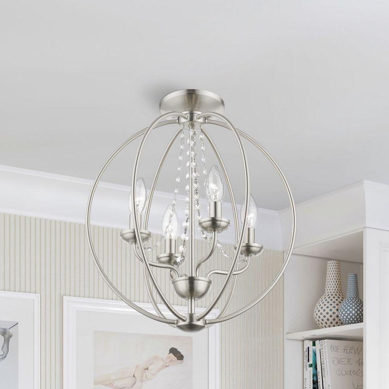 Livex Lighting Arabella 4 - Light Chandelier in  Brushed Nickel