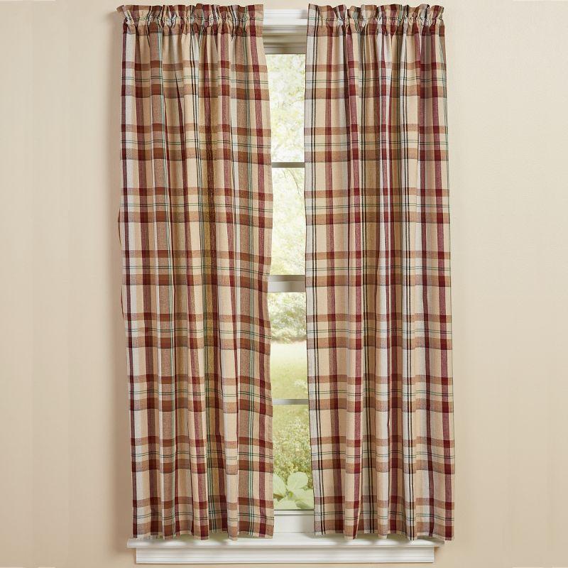 Rustic Plaid Cotton Light-Filtering Rod Pocket Curtains