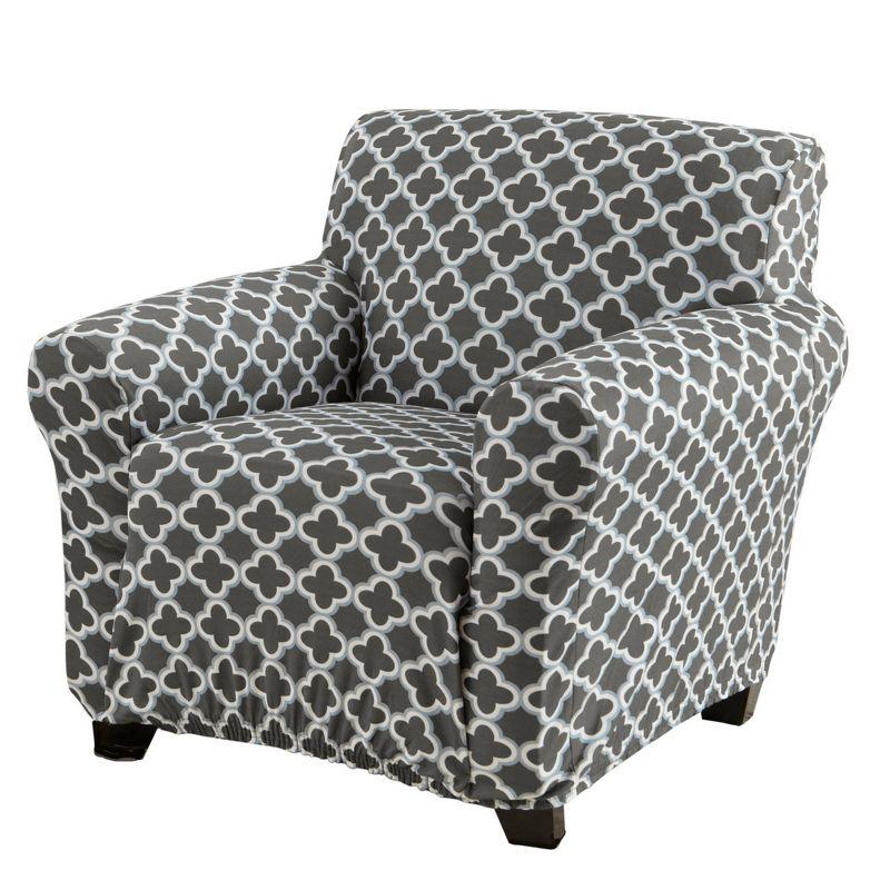 Fallon Charcoal Stretch Twill Chair Slipcover